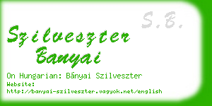 szilveszter banyai business card